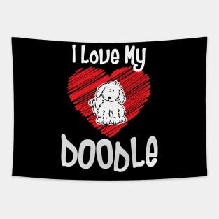 'I Love My Doodle' Dog Poodle Lovers Tapestry