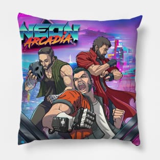 Neon Arcadia Band Art Pillow