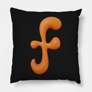 Liquid Type Letter F Pillow