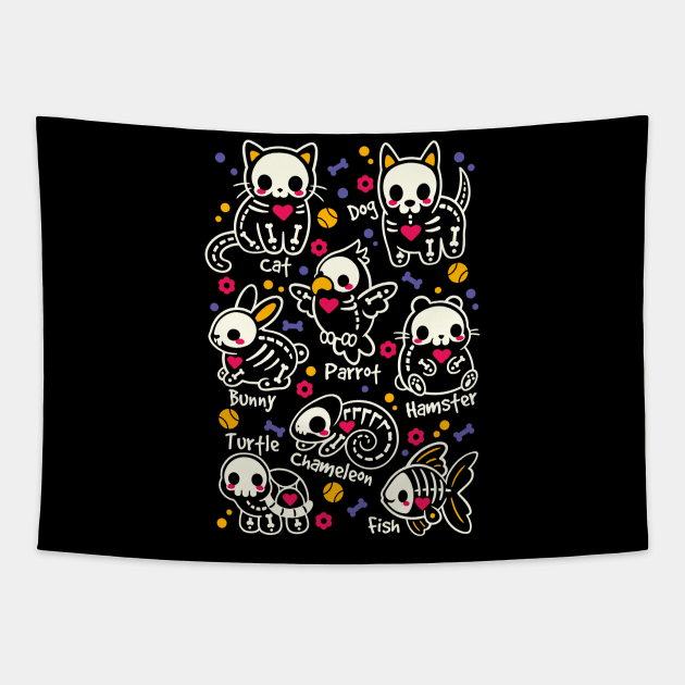 Pet skeletons Tapestry by NemiMakeit