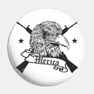 Patriotic Merica Eagle Fourth of July Pin