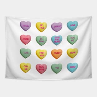 Conversation Candy Hearts Valentine's Day Tapestry