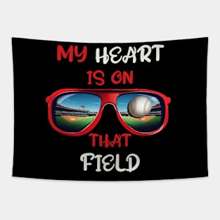 Baseball Mom My Heart Is On That Field Tapestry