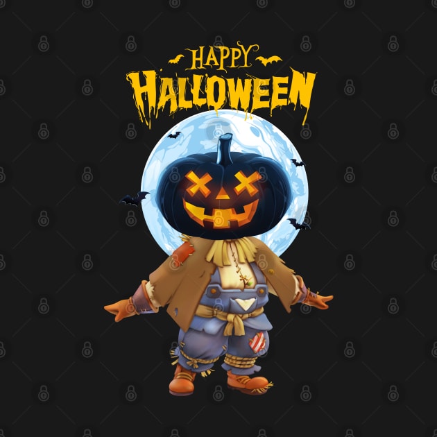 Happy Halloween Pumpkin Scarecrow by obodo