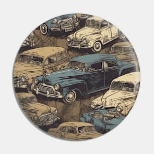 Old Cars Pattern Pin