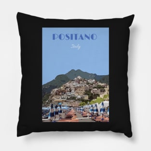 Positano Travel Poster Pillow