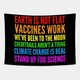 Earth Is Not Flat T-Shirt  Stand Up For Science Teacher Tee Tapestry