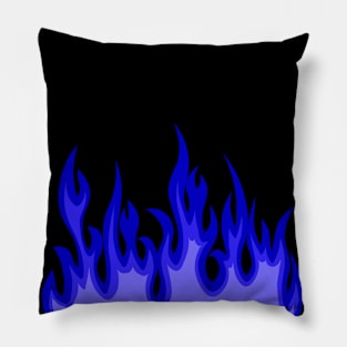 Blue fire grunge aesthetic Pillow