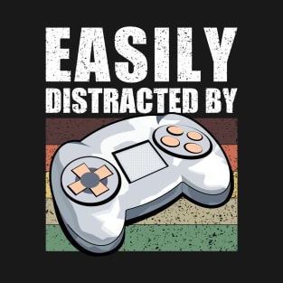 Easily Distracted By Gaming Console Vintage T-Shirt