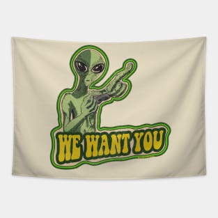 Alien Recruiter (Retro Green) Tapestry