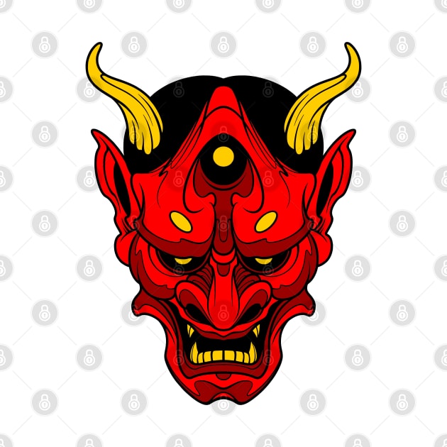 red oni mask by TOSSS LAB ILLUSTRATION