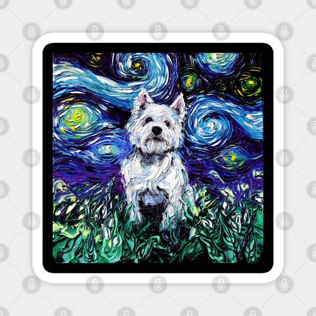 Westie Night Magnet by sagittariusgallery