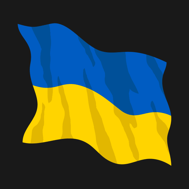 Waving Ukraine Flag Beautiful Blue and Yellow by hobrath