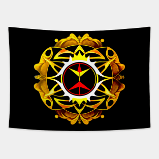 Radiant Peace Mandala - Harmony Sun Emblem Tapestry