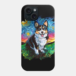 Tri Color Corgi Night with border Phone Case