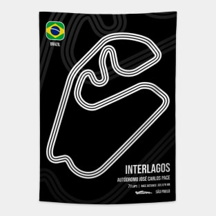 Interlagos Race Track (B&W) Tapestry