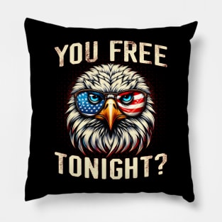 Patriotic American Bald Eagle You Free Tonight Pillow