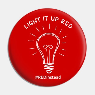 Light it up Red Acceptance of Autism Pin