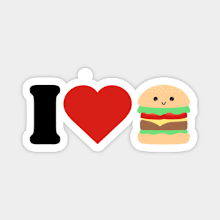 I love Hamburger Cute Kawaii design Magnet