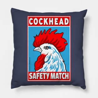 Cockhead Matchbox Label Retro Style #2 Pillow