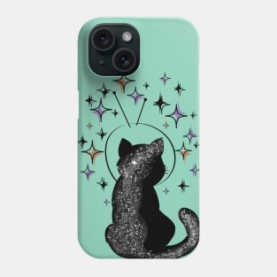 Space Kitty Watches the Stars Phone Case