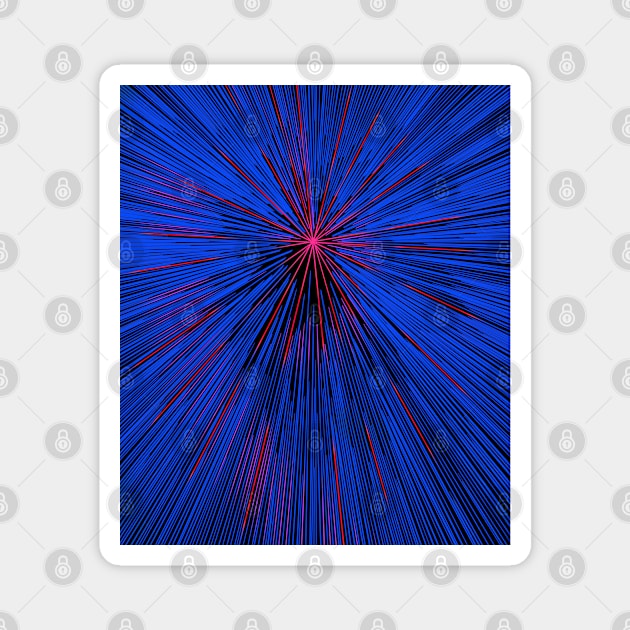 A colorful hyperdrive explosion - blue with neon red highlights version Magnet by DaveDanchuk