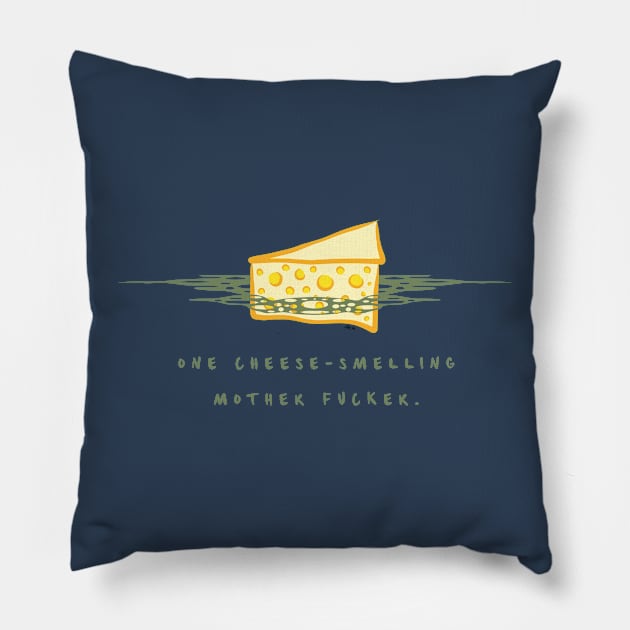 Cheese Smelling MoFo Pillow by EshiPaints