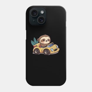 Cute Sloth driving a Car - Adorable Sloth drawing Phone Case