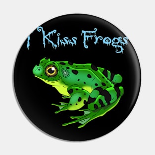 Frog Kisser Blue Font Pin