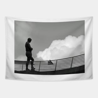 Bobby Moore statue among the clouds Wembley Stadium London Tapestry