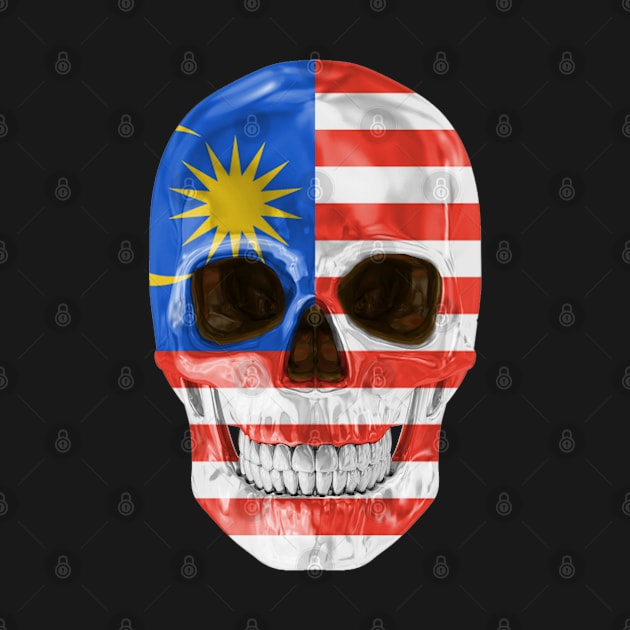 Malaysia Flag Skull - Gift for Malaysian With Roots From Malaysia by Country Flags