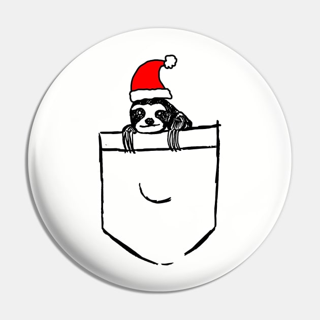 Santa Pocket Sloth New Year Edition Pin by mervy