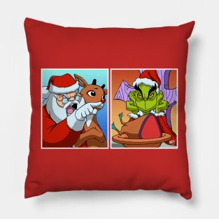 Yelling Santa Meme Pillow