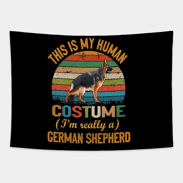 This Is My Human Costume I'm Really A German Shepherd Vintage Tapestry by Kiraa