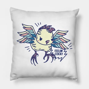 Angry Feathered monster feelin' cocky Pillow