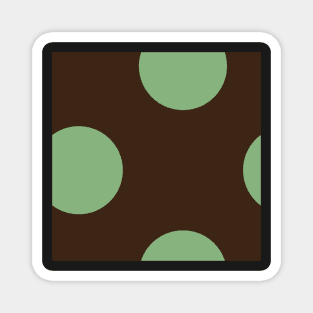 minimalist polka dot chocolate brown and mint green graphic pattern Magnet