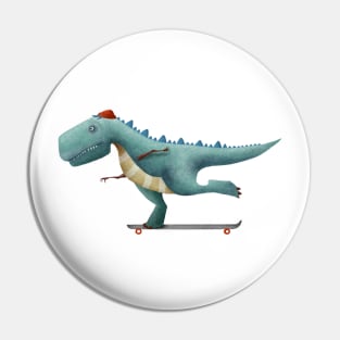 Dinosaur on a skateboard Pin