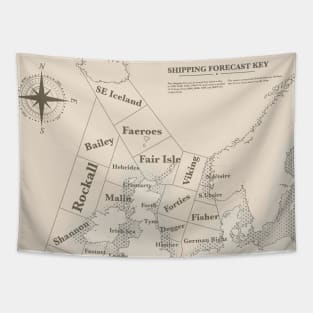 Vintage shipping forecast Tapestry