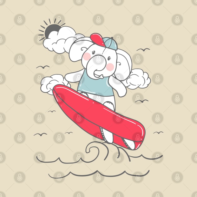 Elephant Surfing by Mako Design 