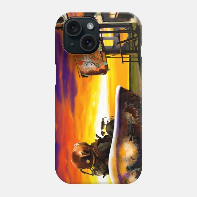 DIVE deepsea diver in a tub dry ocean looking at a mermaid billboard Phone Case by sandpaperdaisy