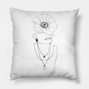 Woman face drawing Pillow