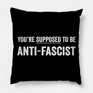 Anti-Trump, Anti Fascist White Style Pillow