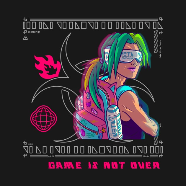 Game is not over futuristic girl gamer by GirlsWhoCode