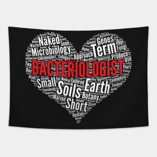 Bacteriologist Heart Shape Word Cloud Design print Tapestry