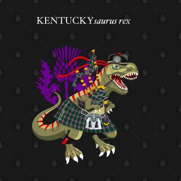 Clanosaurus Rex KENTUCKYsaurus rex Plaid Kentucky USA American Family Tartan Clan by BullShirtCo