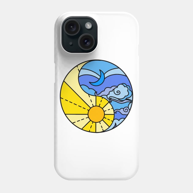 Colourful Ying Yang Sun and Moon Phone Case by KiraCollins