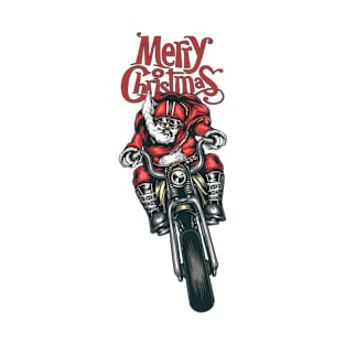 santa clause riding motorcycle T-Shirt