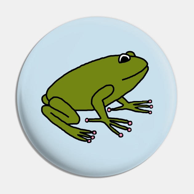 Green Frog Pink Toes Pin by ellenhenryart