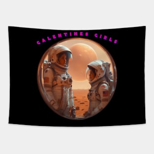 2 galentines girls exchanging gift ideas Tapestry