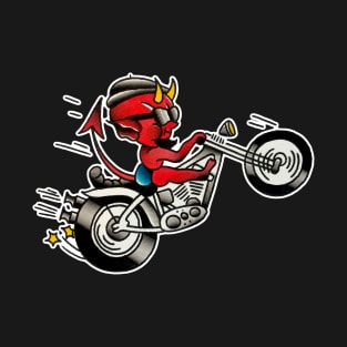 Devil Beatnik Rider Tattoo Design T-Shirt